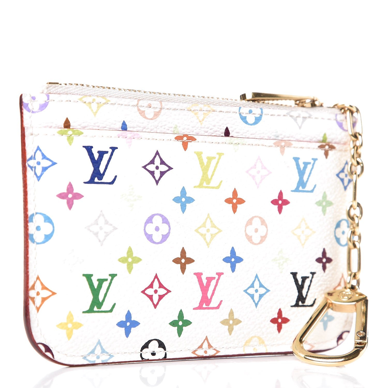 Louis Vuitton Monogram Multicolor Key Pouch White Litchi 3 of 7