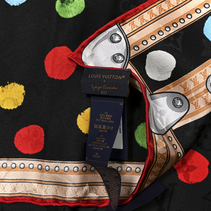 Louis Vuitton LV X YK Silk Monogram Dots Square Scarf 90 Black 4 of 4
