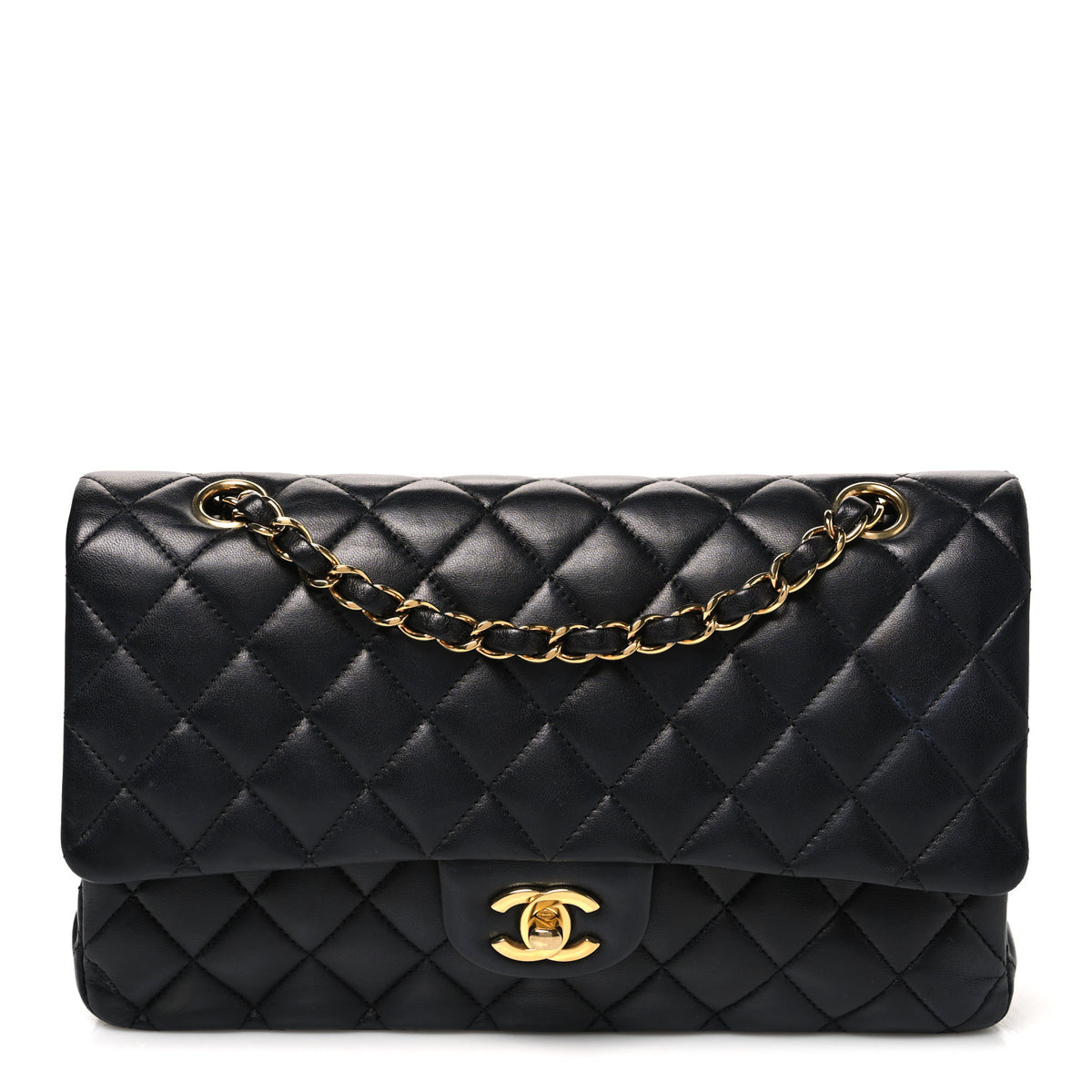 Chanel Lambskin Quilted Medium Double Flap Black 1 of 10