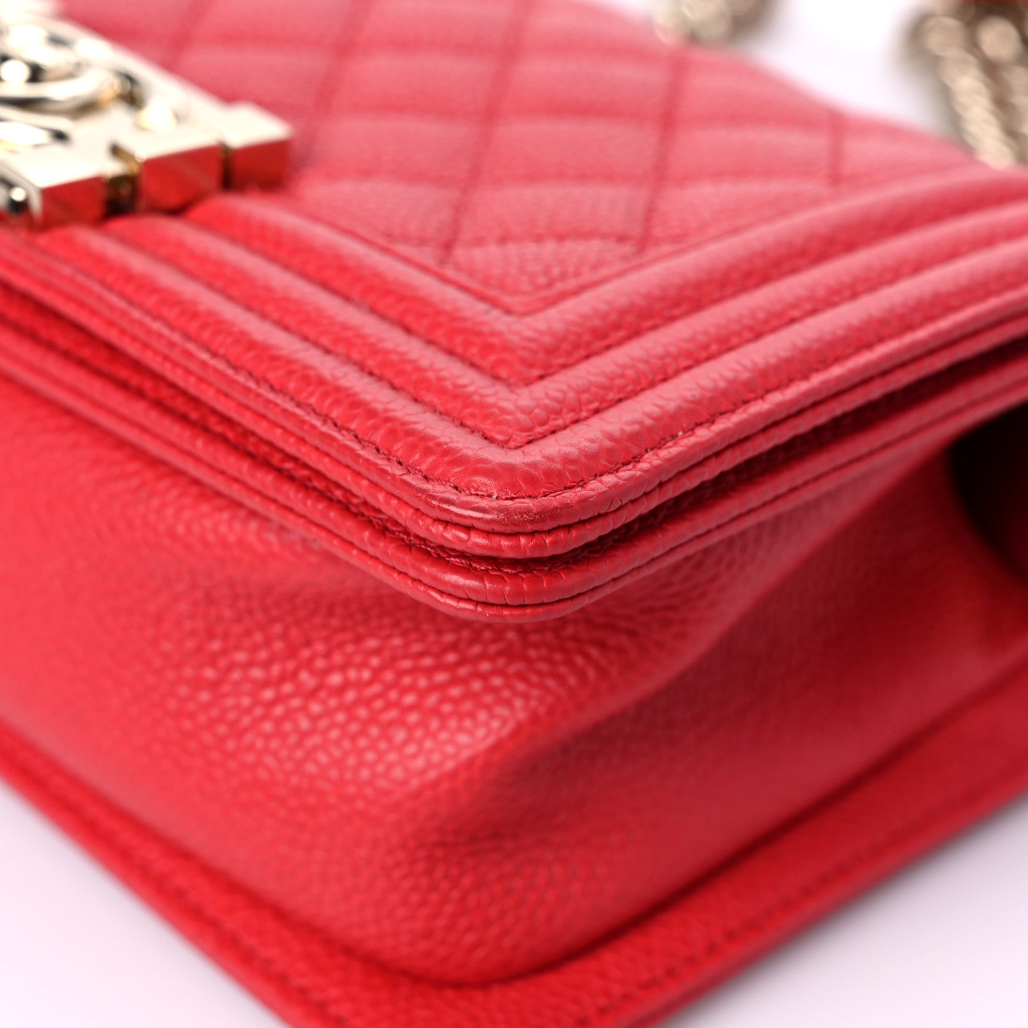 Chanel Caviar Quilted Small Boy Flap Dark Red 9 of 14
