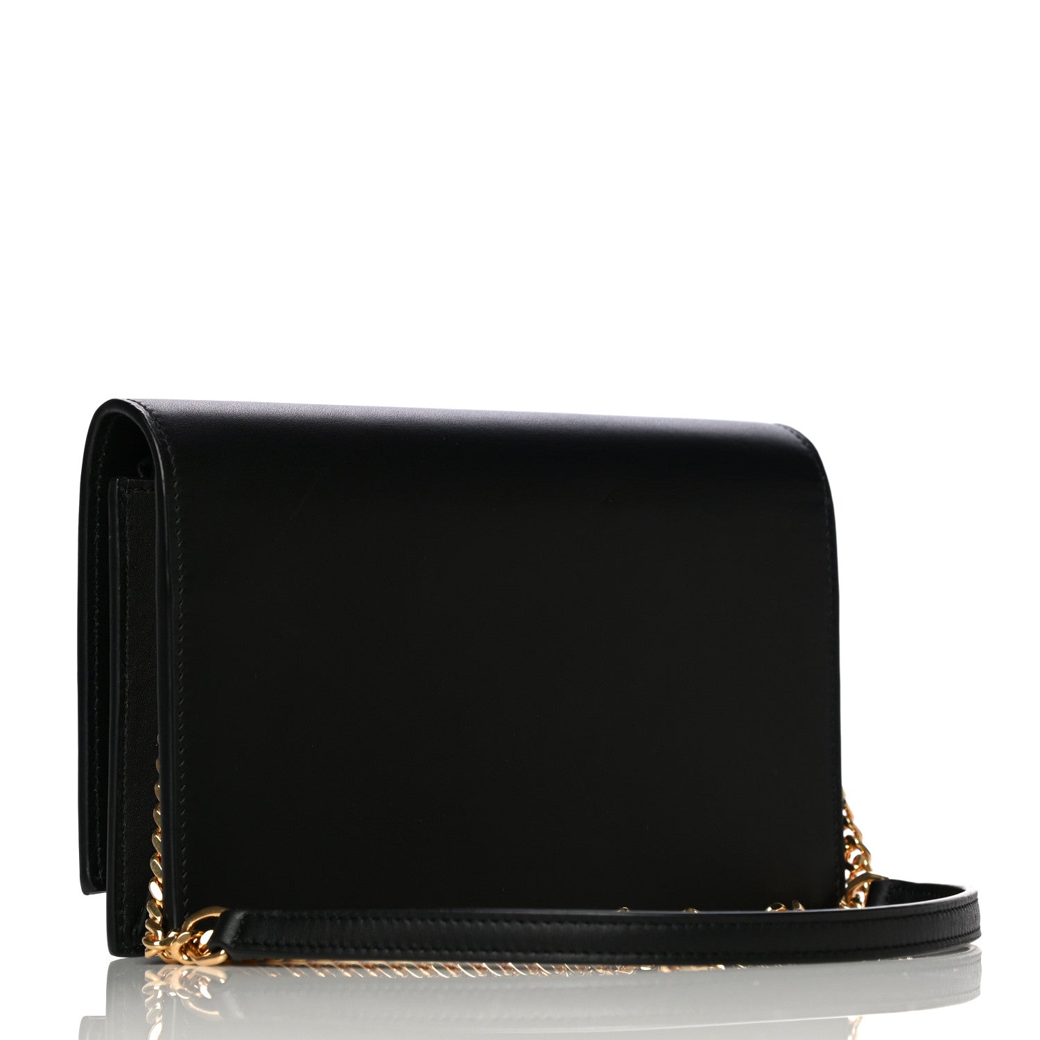 Saint Laurent Smooth Calfskin Classic Monogram Kate Tassel Chain Wallet Black 2 of 9