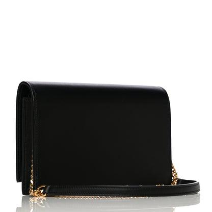 Saint Laurent Smooth Calfskin Classic Monogram Kate Tassel Chain Wallet Black 2 of 9