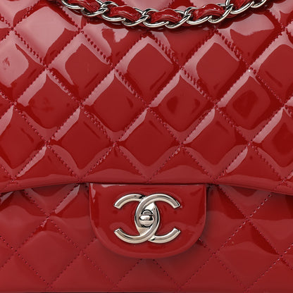 Chanel Patent Quilted Maxi Double Flap Red 8 of 11