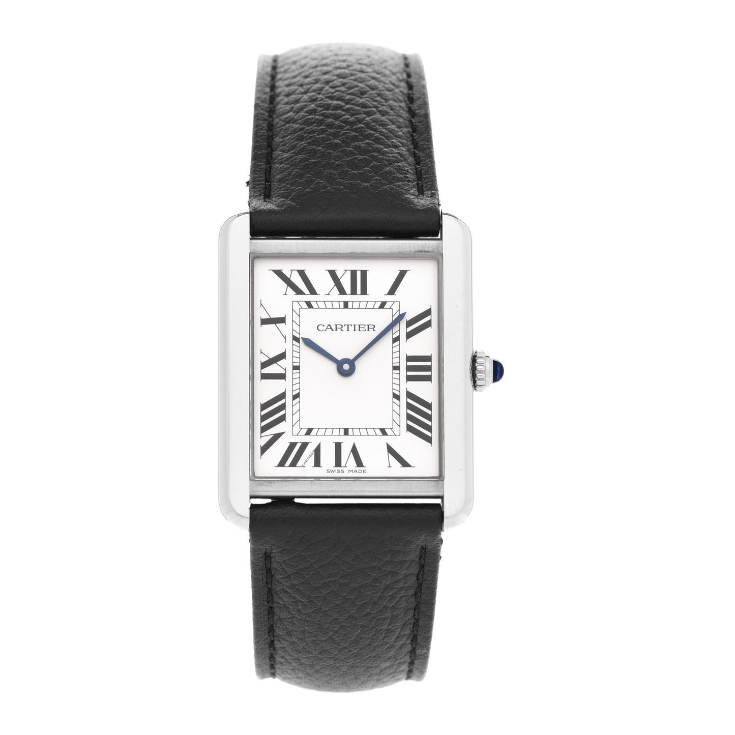 Stainless Steel Calfskin 27mm Tank Solo Quartz Watch