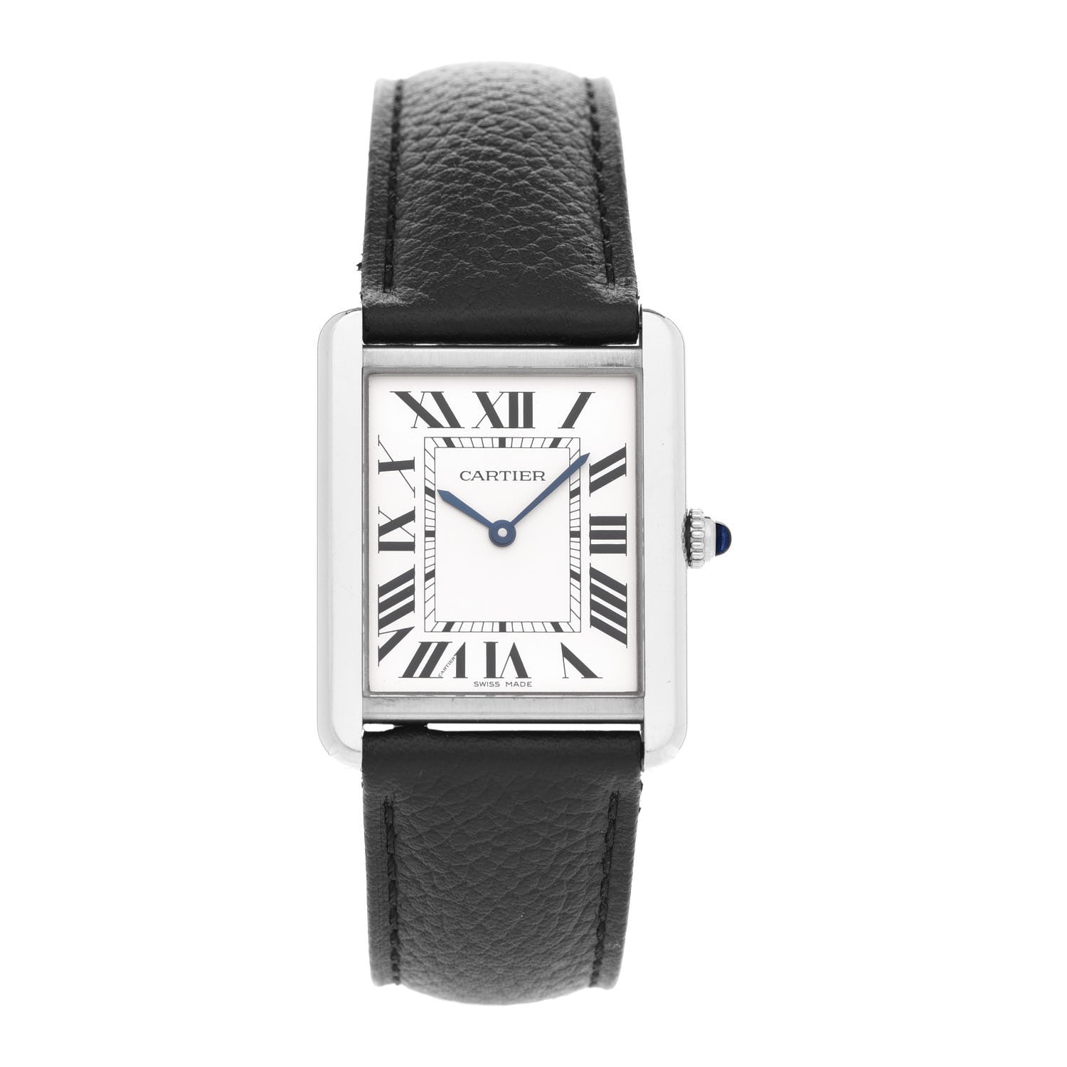 Cartier Stainless Steel Calfskin 27mm Tank Solo Quartz Watch 1 of 5