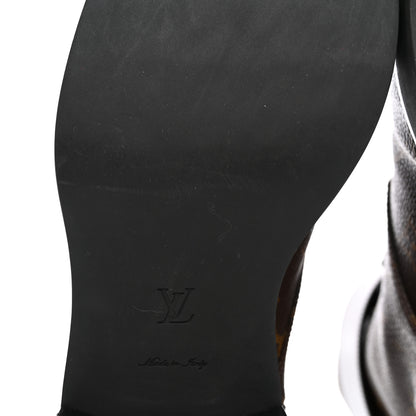Louis Vuitton Calfskin Monogram Wonderland Flat Ranger Boots 40 Black 9 of 14
