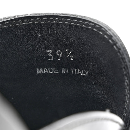 Prada Spazzolato Metal Triangle Logo 40mm Loafer Mules 39.5 Black 8 of 9