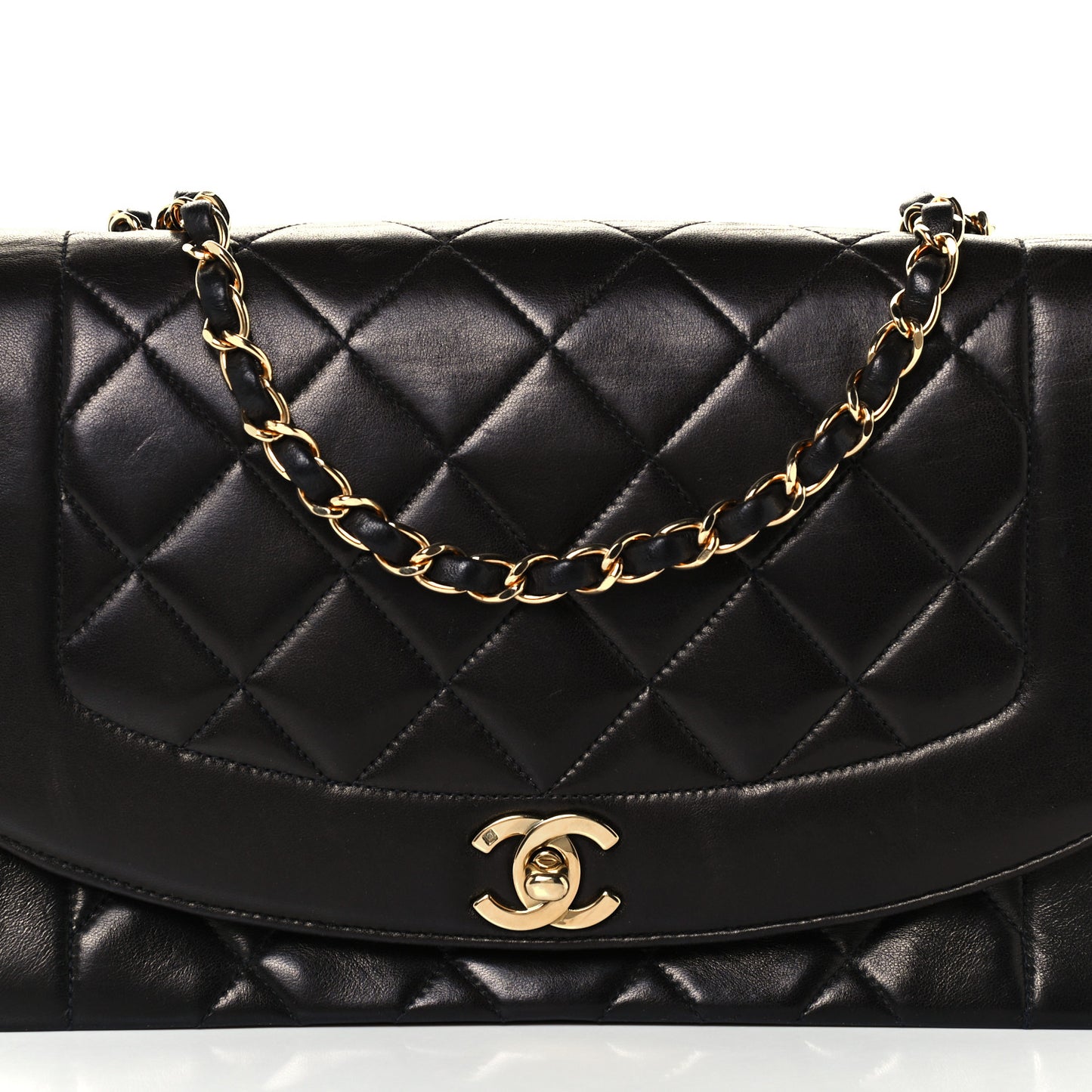 Lambskin Quilted Small Single Flap Black