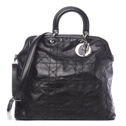 Christian Dior Lambskin Cannage Large Granville Tote Black 1 of 14