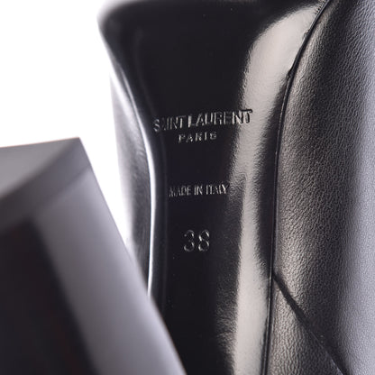 Saint Laurent Calfskin Over The Knee Boots 38 Black 6 of 8