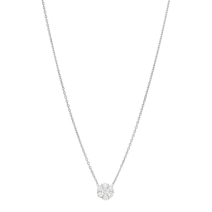 Van Cleef & Arpels 18K White Gold Diamond Fleurette Pendant Necklace 1 of 5