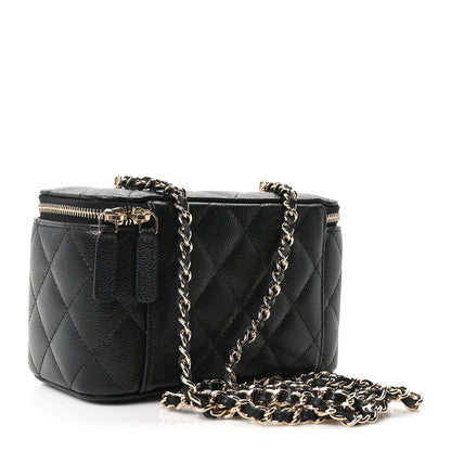 Chanel Caviar Quilted Small Vanity Case With Chain Black 3 of 11
