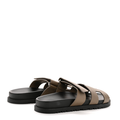 Hermes Epsom Womens Chypre Sandals 36.5 Etoupe 5 of 10