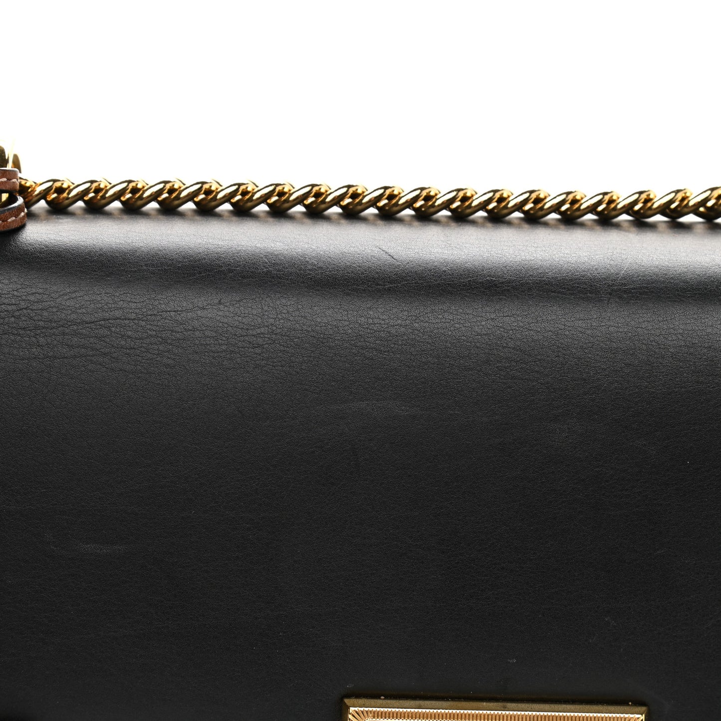 GG Supreme Monogram Calfskin Medium Padlock Shoulder Bag Beige Black Cuir