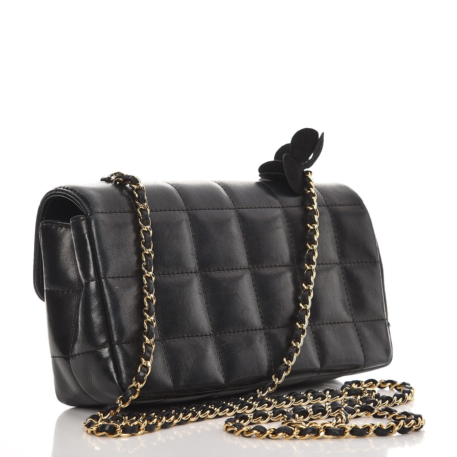 Chanel Lambskin Quilted Mini Chocolate Bar Camellia Flap Black 3 of 9