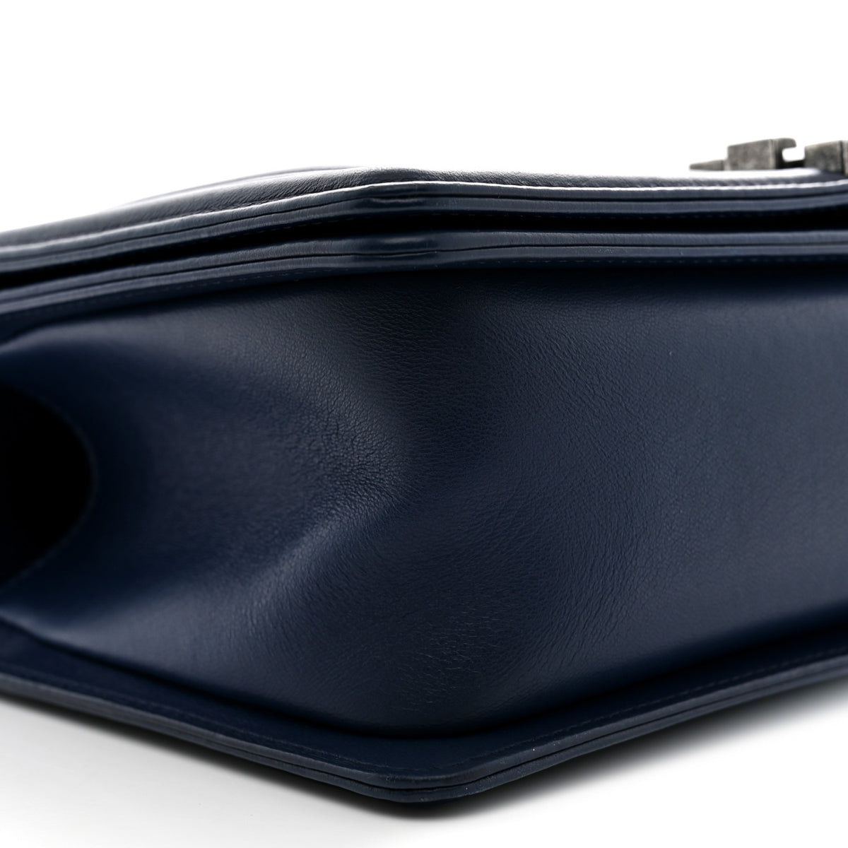 Lambskin Quilted Medium Boy Flap Navy
