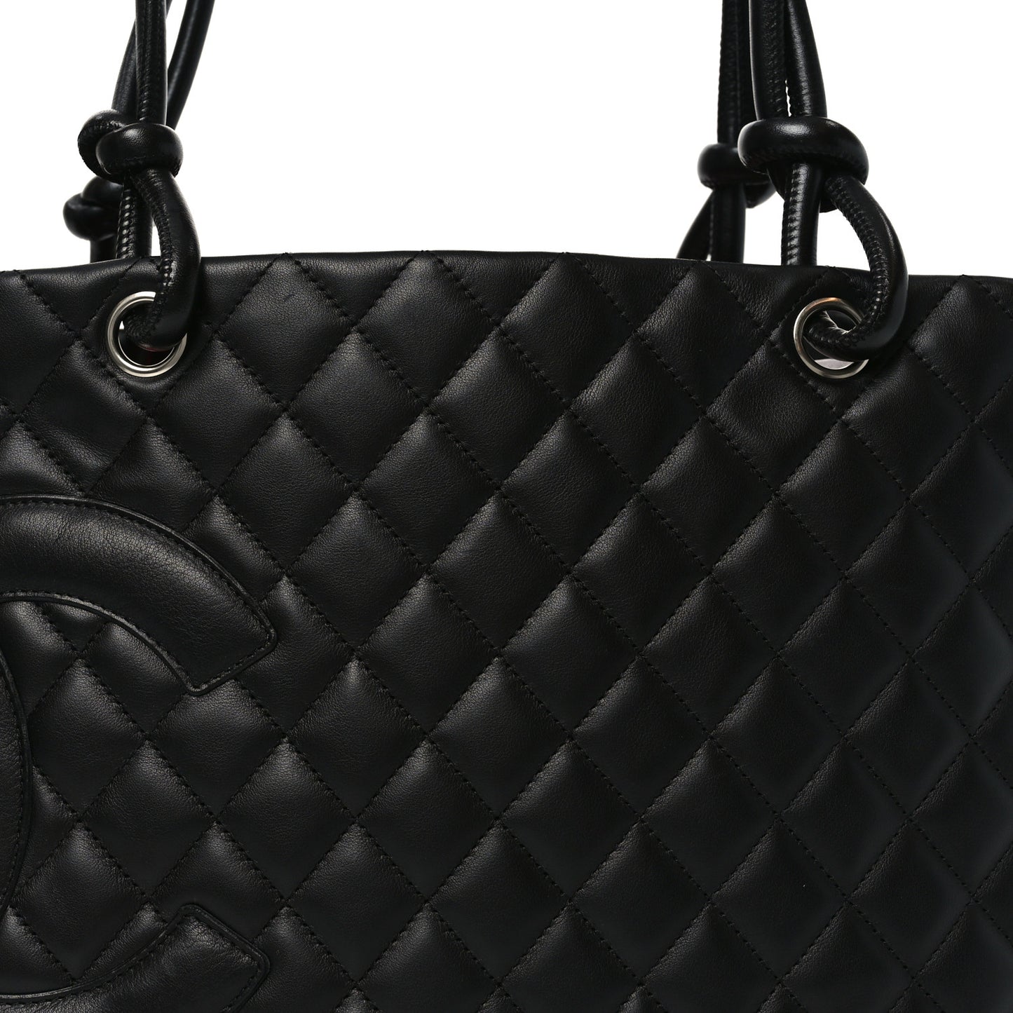 Calfskin Quilted Large Cambon Tote Black