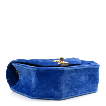 Chanel Velvet Quilted Mini Place Vendome Flap Blue 4 of 10