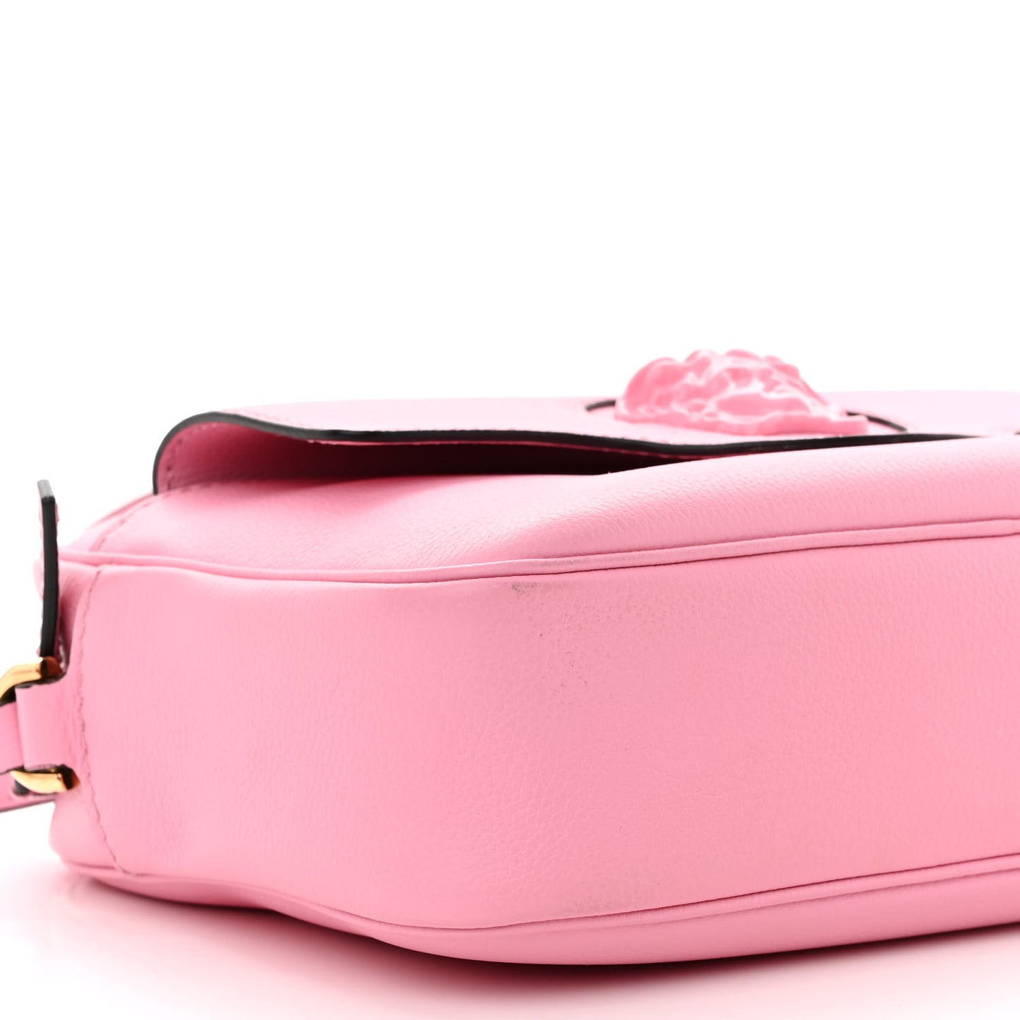 Grained Calfskin Medusa Camera Bag Pink