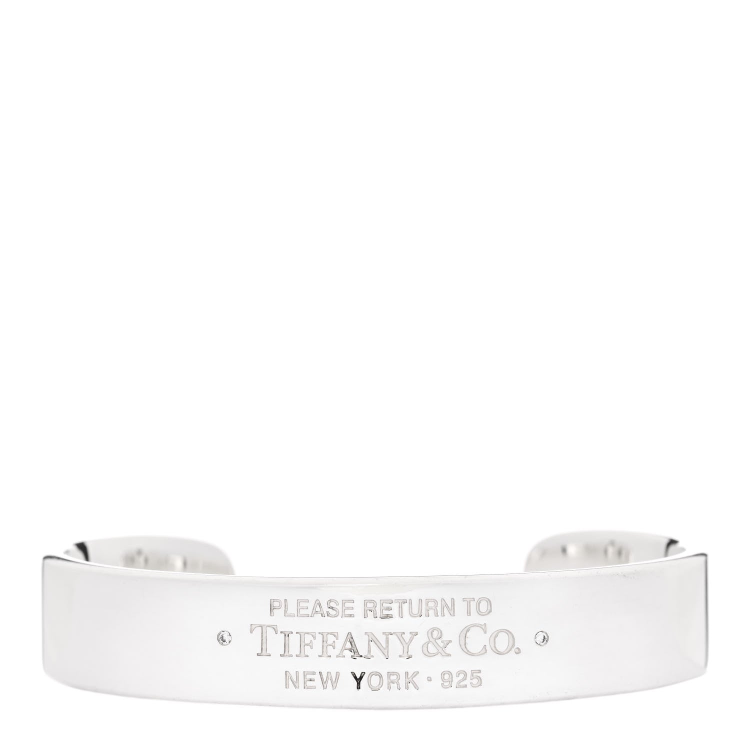 Tiffany Sterling Silver Diamond Return To Tiffany Narrow Cuff Bracelet 1 of 3