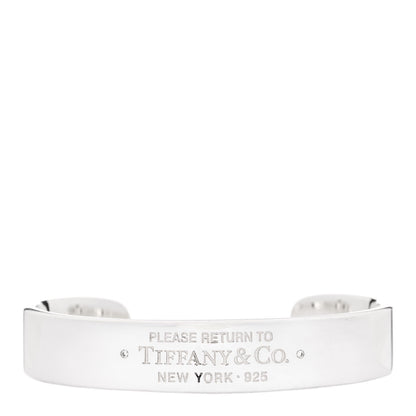 Tiffany Sterling Silver Diamond Return To Tiffany Narrow Cuff Bracelet 1 of 3