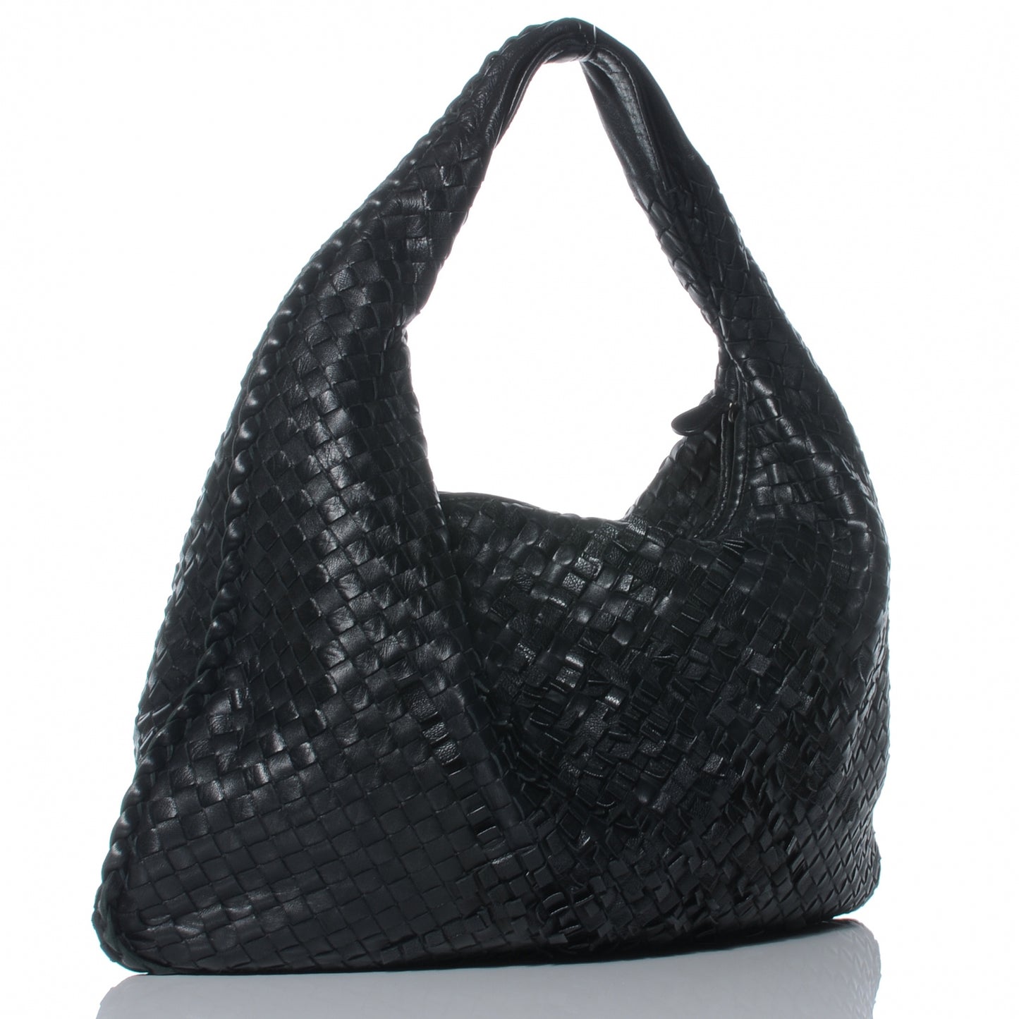 Nappa Intrecciato Large Veneta Plisse Hobo Nero Black