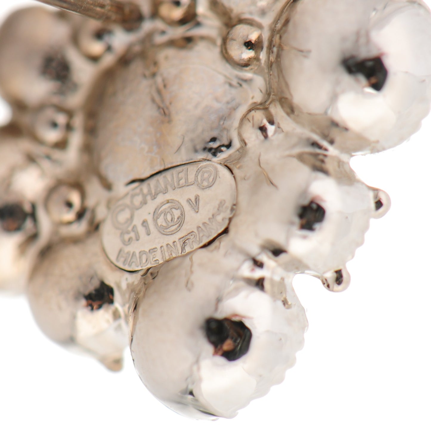 Crystal CC Earrings Silver