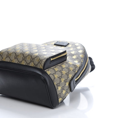Gucci GG Supreme Monogram Bees Print Small Day Backpack Beige Oro Black 6 of 11