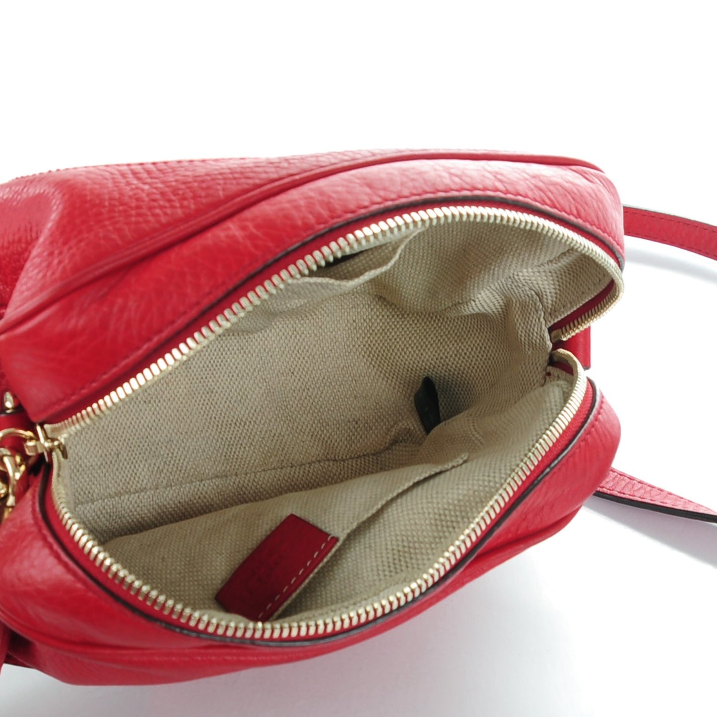 Pebbled Calfskin Small Soho Disco Bag Tabasco Red
