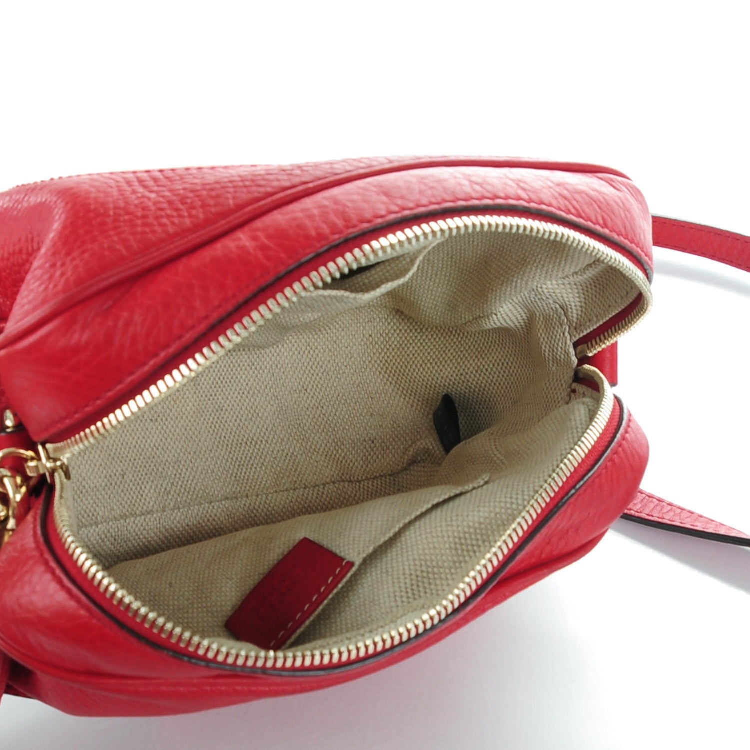 Gucci Pebbled Calfskin Small Soho Disco Bag Tabasco Red 6 of 8