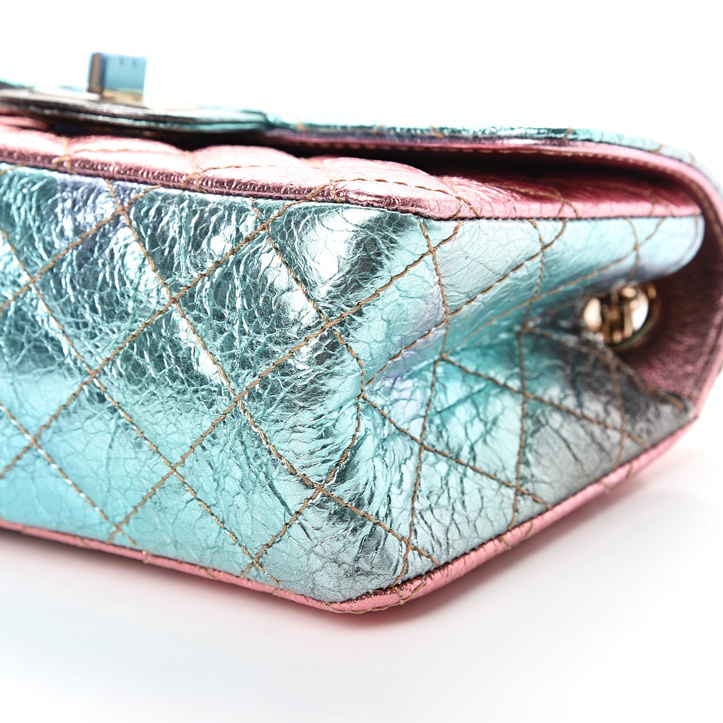 Metallic Goatskin Quilted Mini 2.55 Reissue Flap Multicolor