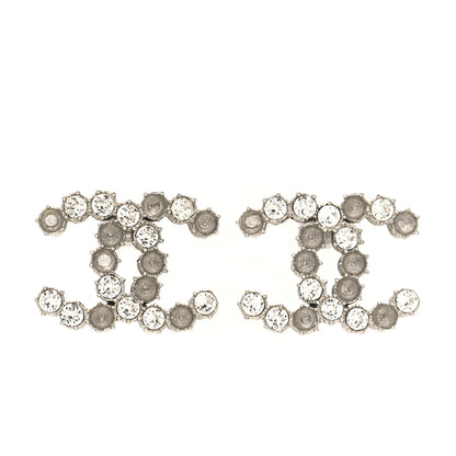 Chanel Crystal Poured Glass CC Earrings Gold Brown 1 of 5