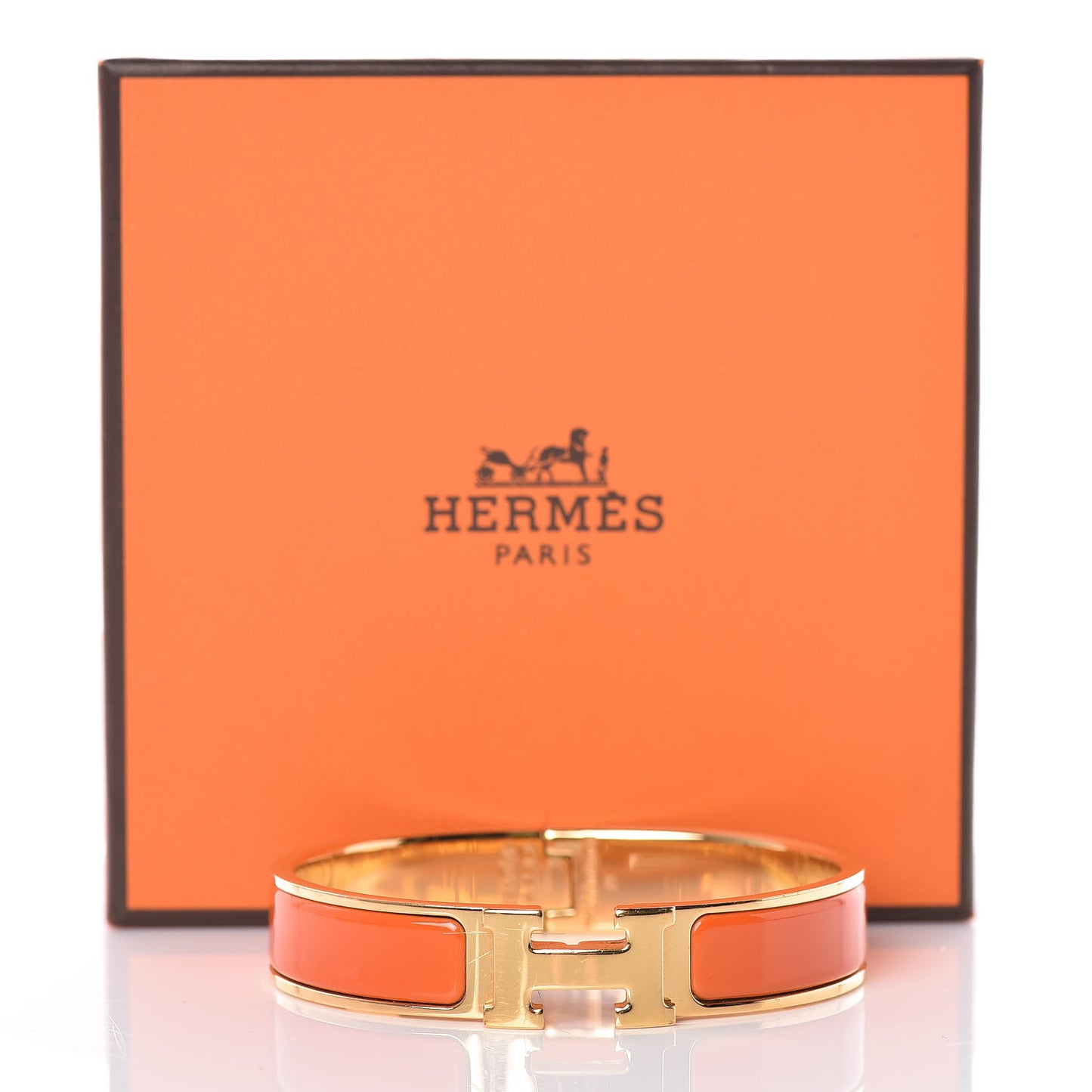 Enamel Narrow Clic Clac H Bracelet PM Orange