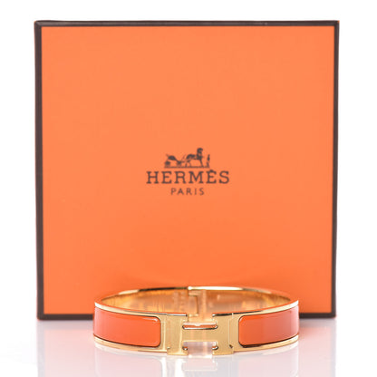 Hermes Enamel Narrow Clic Clac H Bracelet PM Orange 6 of 6