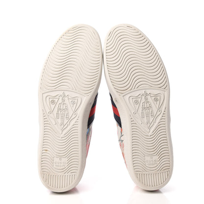 Gucci Calfskin Web Flora Snake Mens Ace Sneakers 11 White Multicolor 5 of 9