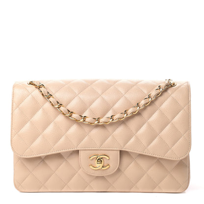 Chanel Caviar Quilted Jumbo Double Flap Beige Clair 1 of 4