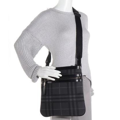 Burberry London Check Turin Flat Crossbody Messenger Bag Charcoal 2 of 10