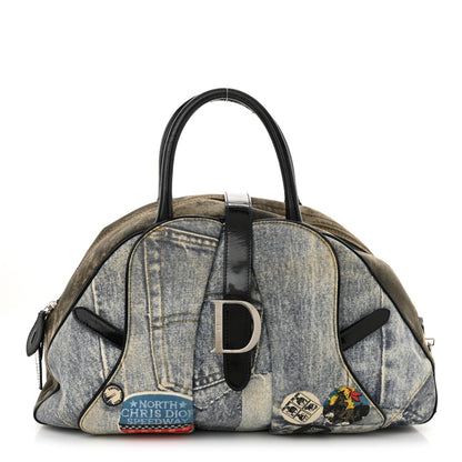 Christian Dior Denim Speedway Saddle Bowler Blue 1 of 14