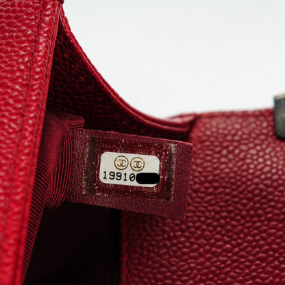 Chanel Caviar Quilted Small Boy Flap Bag Dark Red 7 of 7