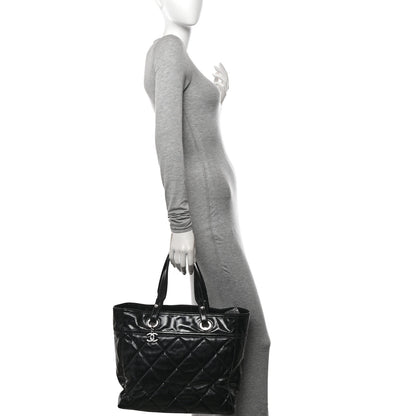 Chanel Vinyl Quilted Large Paris Biarritz Tote Black 2 of 13