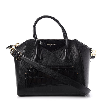 Givenchy Calfskin Crocodile Embossed Small Antigona Black 1 of 8