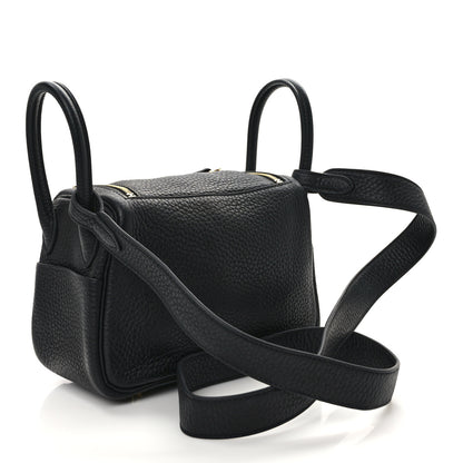Hermes Taurillon Clemence Mini Lindy 20 Black 3 of 14