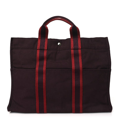 Hermes Canvas Fourre Tout MM Burgundy 1 of 9