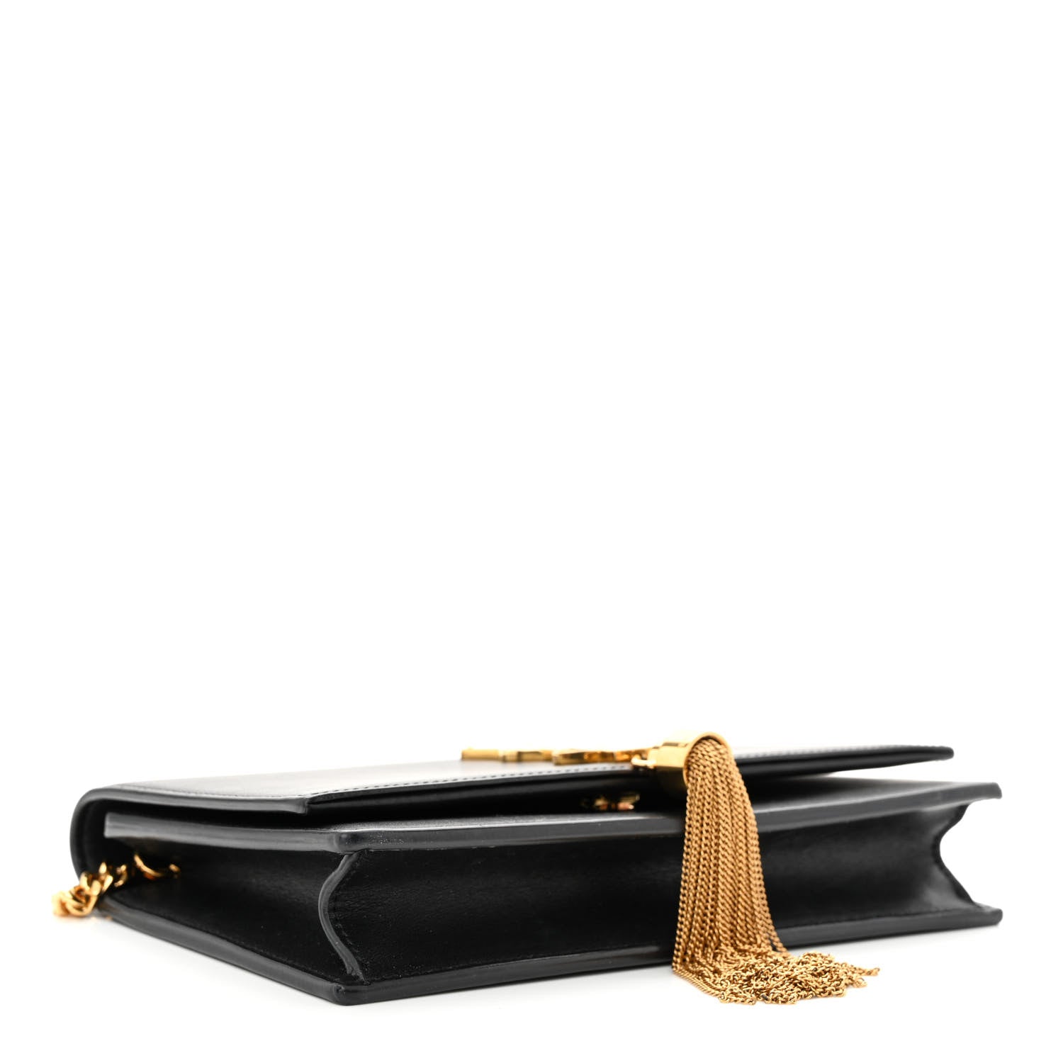 Saint Laurent Smooth Calfskin Classic Monogram Kate Tassel Chain Wallet Black 4 of 13