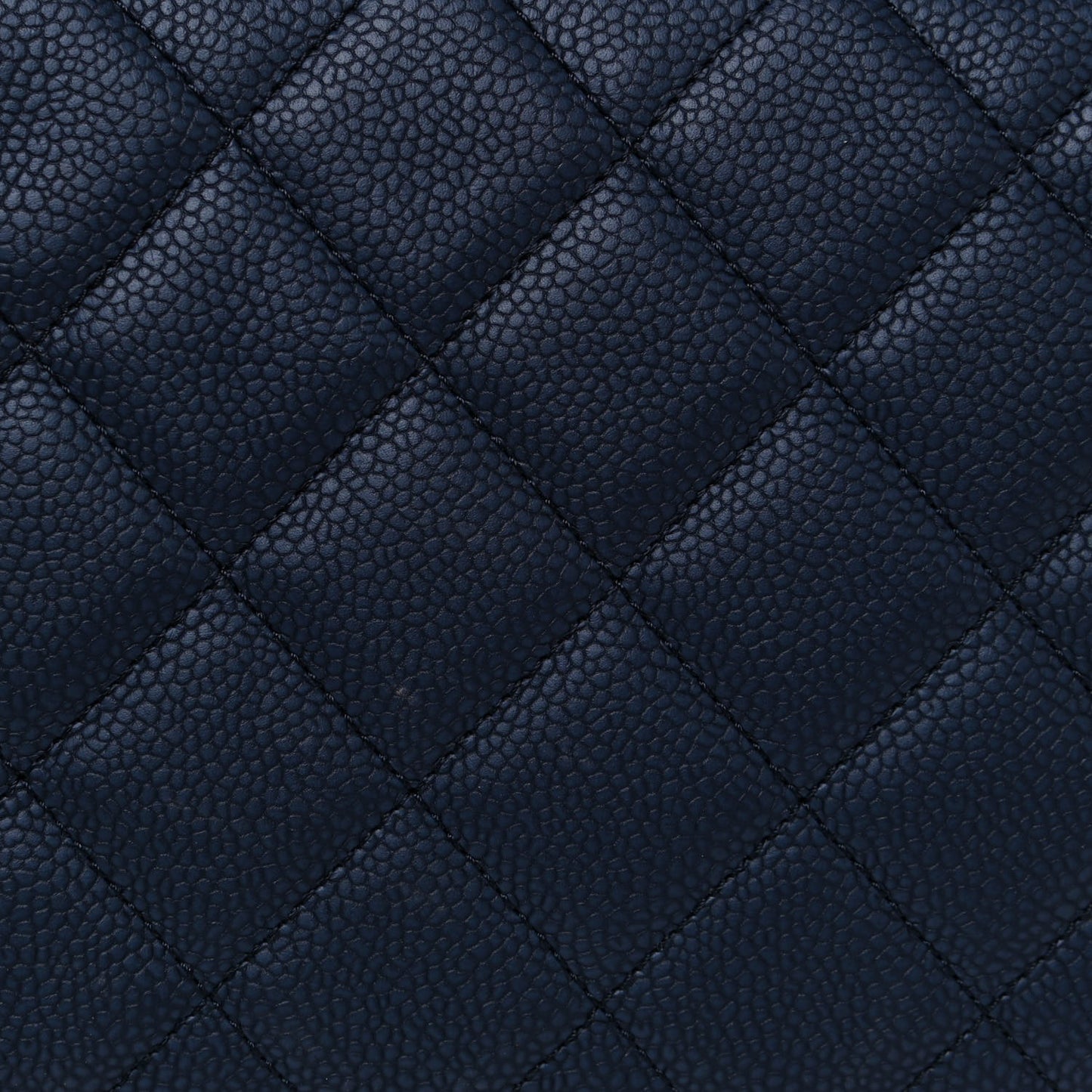 Grained Calfskin Quilted Medium CC Chain Bucket Drawstring Bag Blue