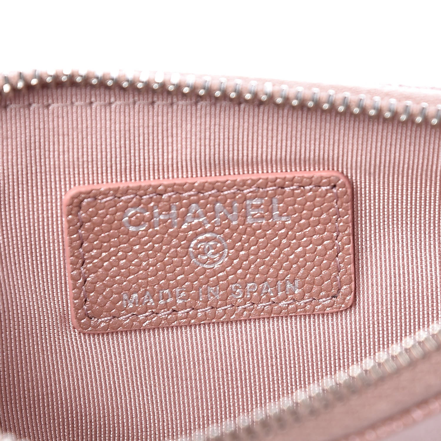 Chanel Metallic Caviar Chevron Quilted Small Vintage Mademoiselle Cosmetic Case Pink 6 of 7