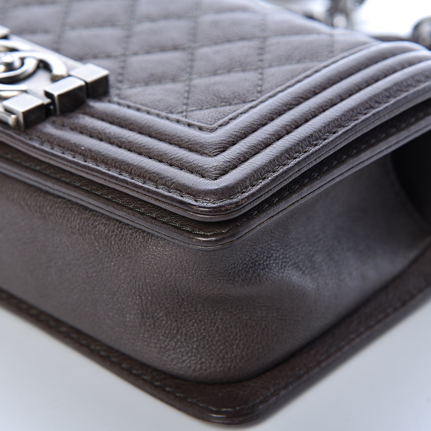 Chanel Calfskin Quilted Small Boy Flap Taupe 10 of 14
