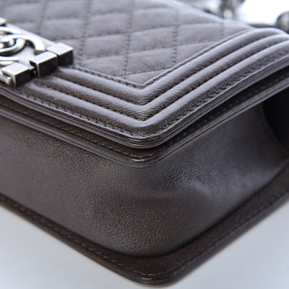 Chanel Calfskin Quilted Small Boy Flap Taupe 10 of 14