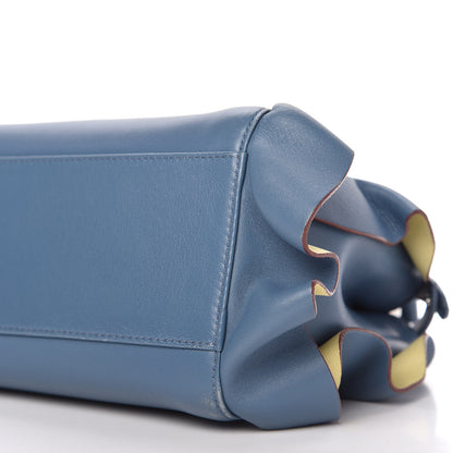Fendi Nappa Bi-Color Mini Waves Peekaboo Iconic Satchel Ceruleo Banana 7 of 9
