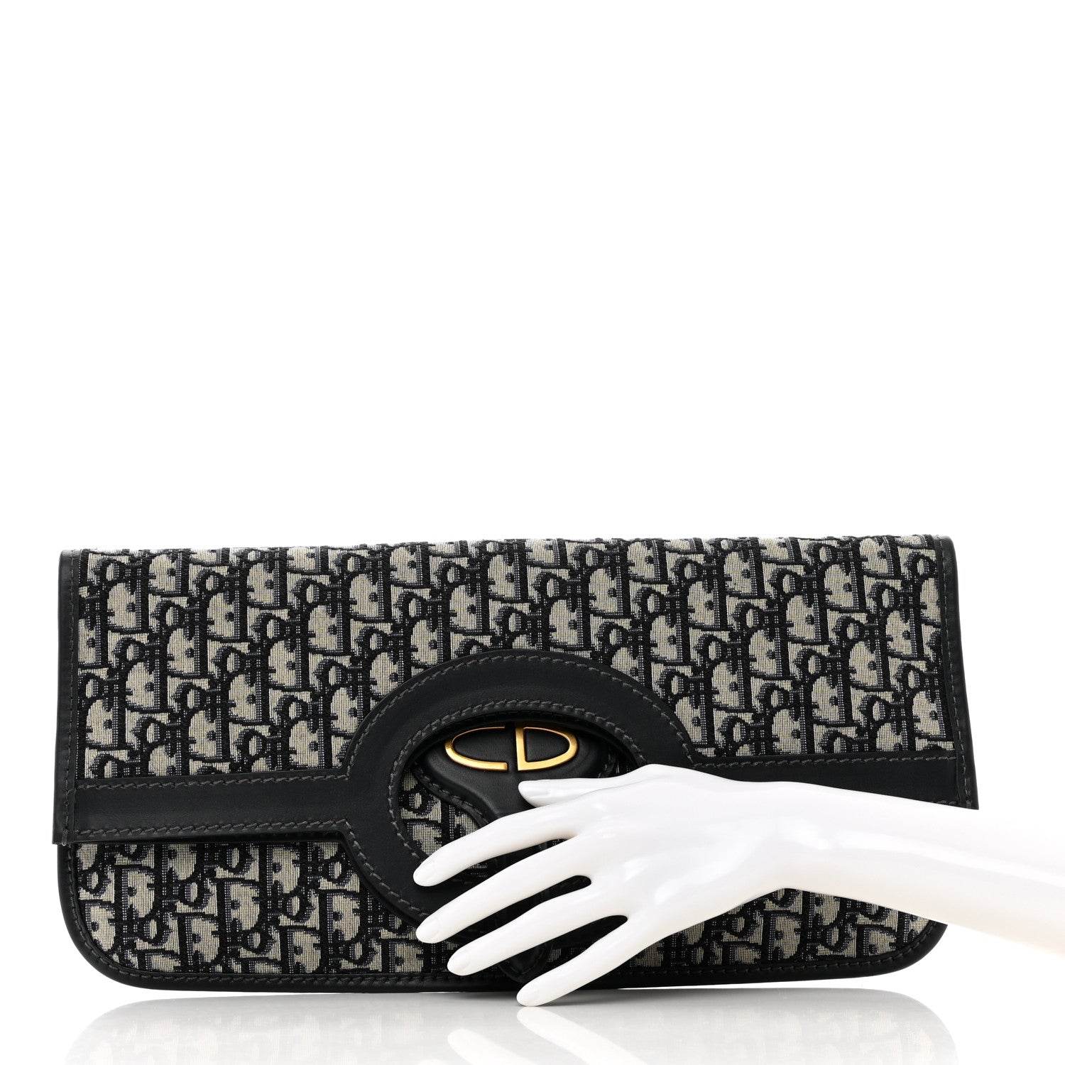 Christian Dior Oblique Fold Over Clutch Blue 2 of 6